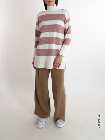 Maglia lunga righe 77283z - ViCOLO