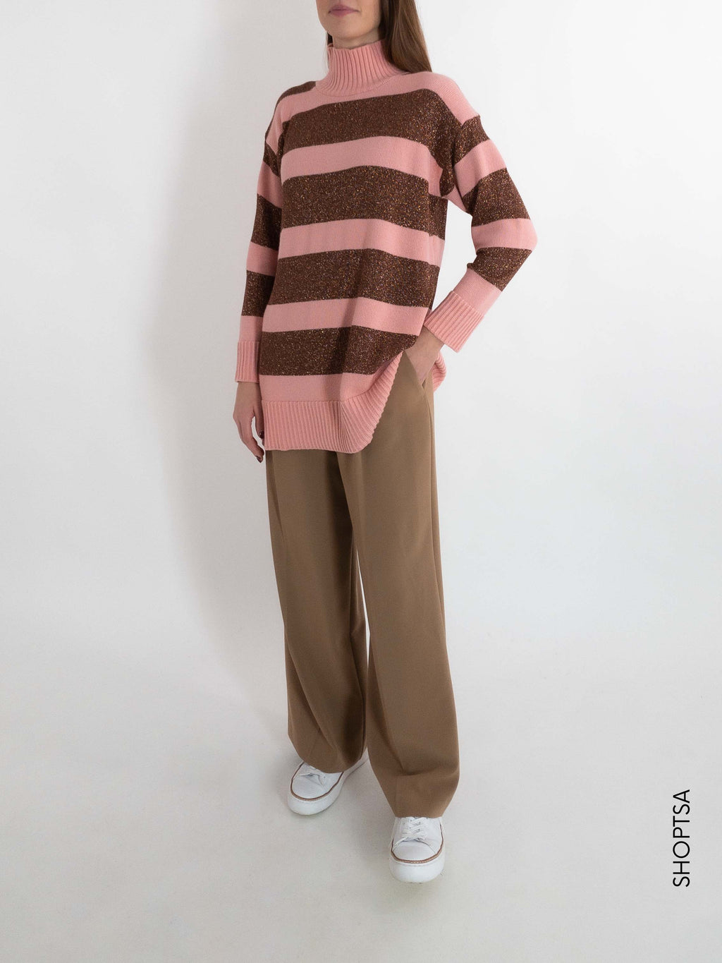 Maglia lunga righe 77283z - ViCOLO