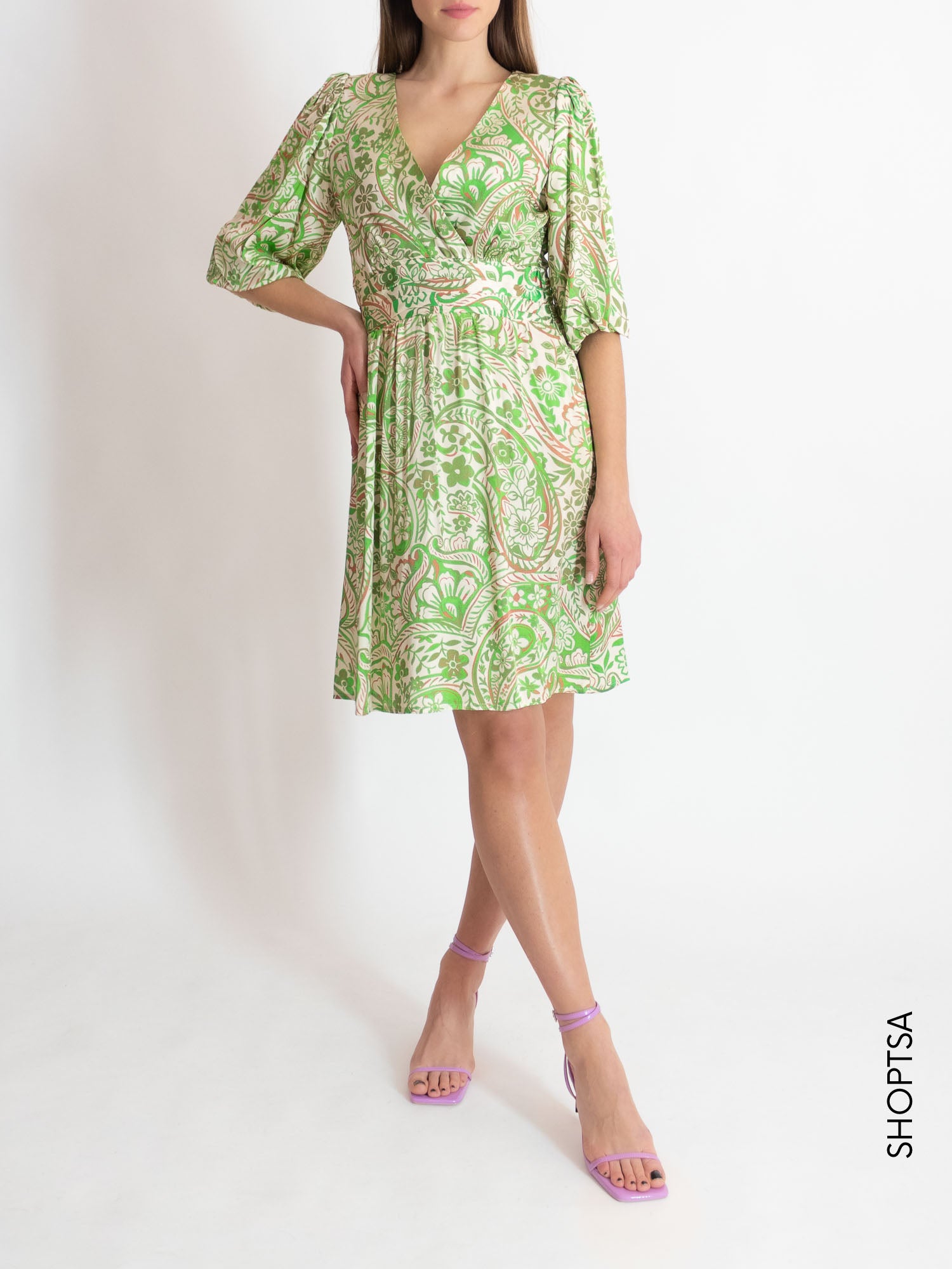 Short green dress - PRANI