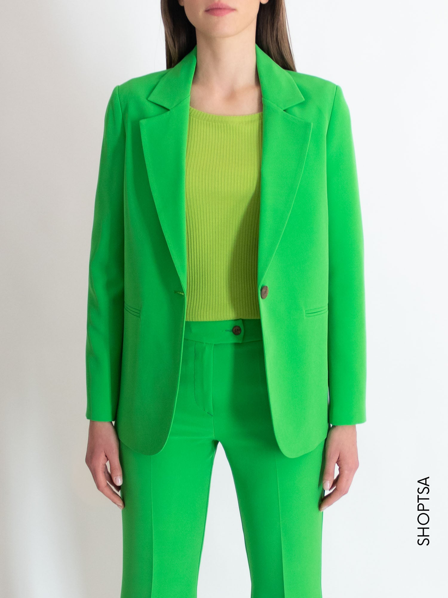 Apple green single-breasted blazer
