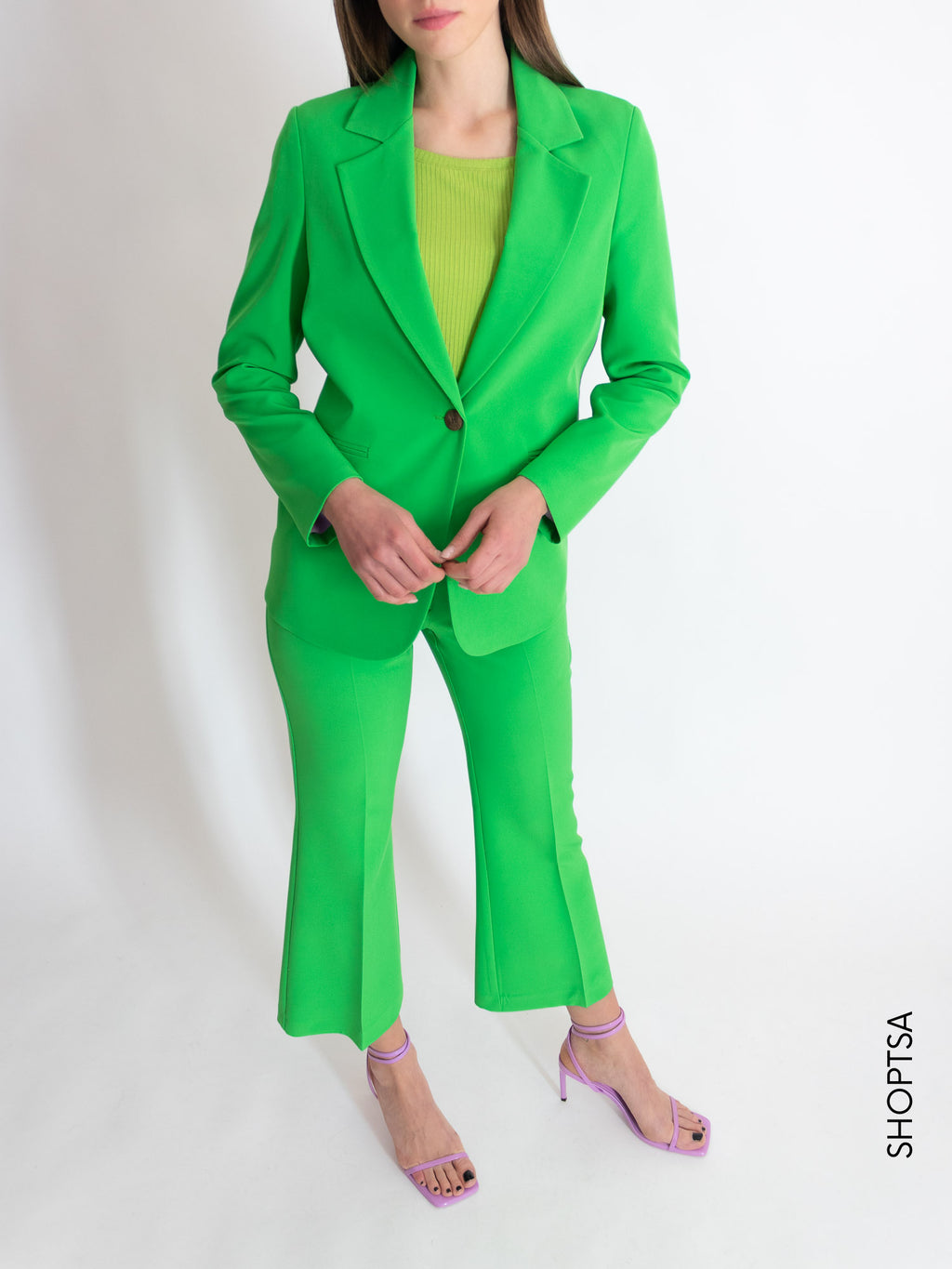 Apple green single-breasted blazer
