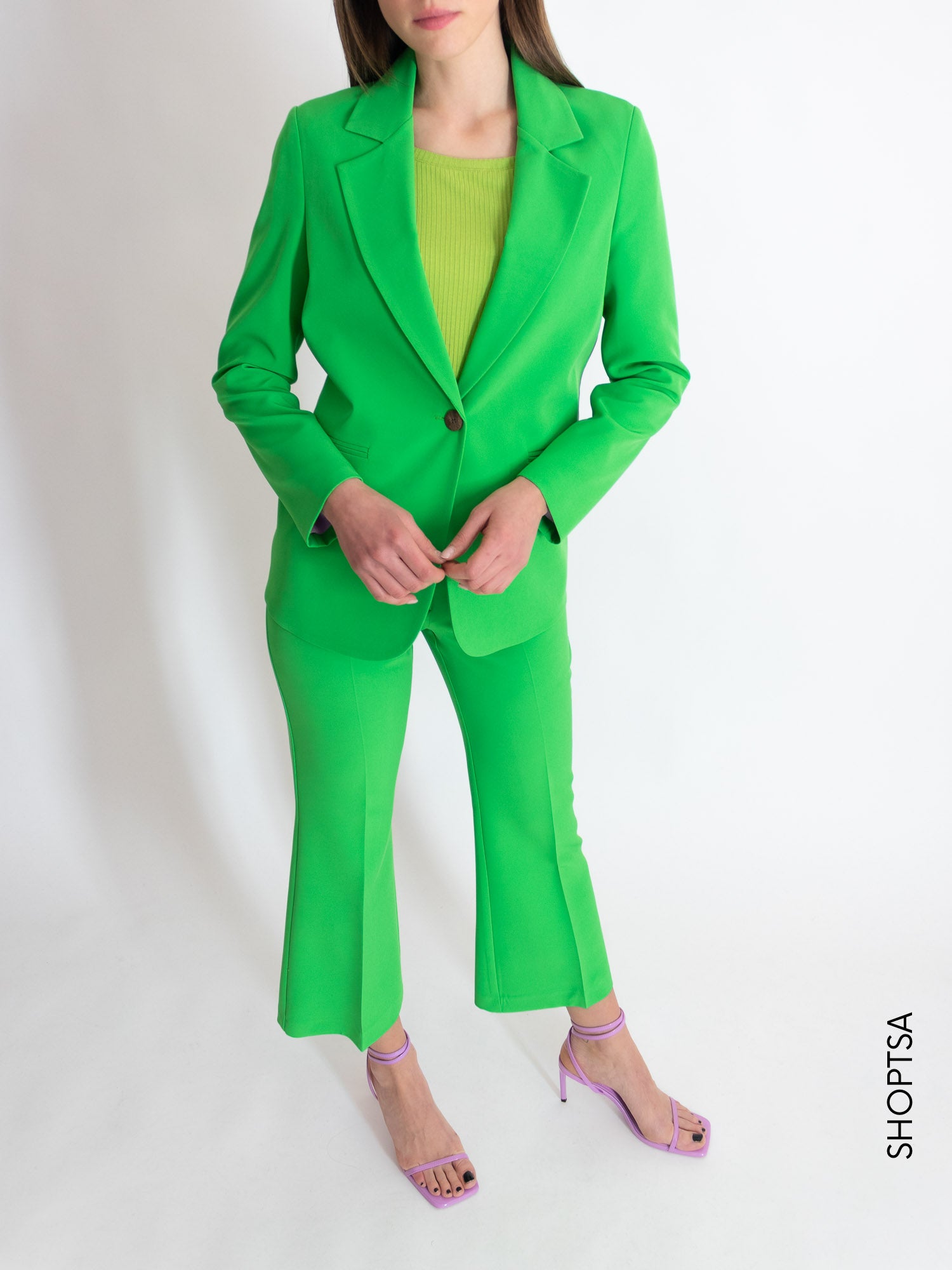 Apple green single-breasted blazer