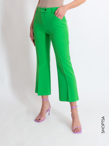 Apple green trumpet trousers