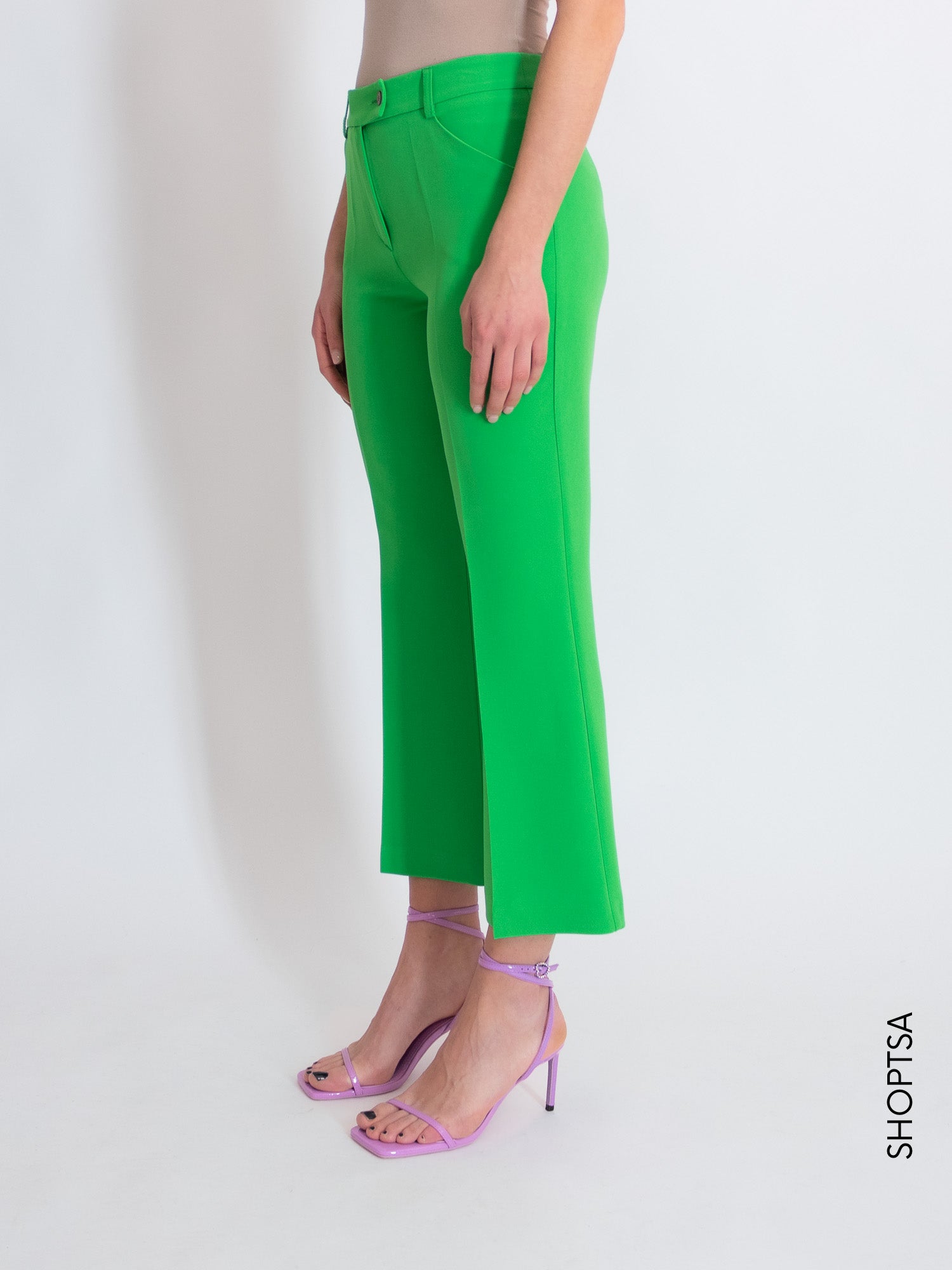 Apple green trumpet trousers