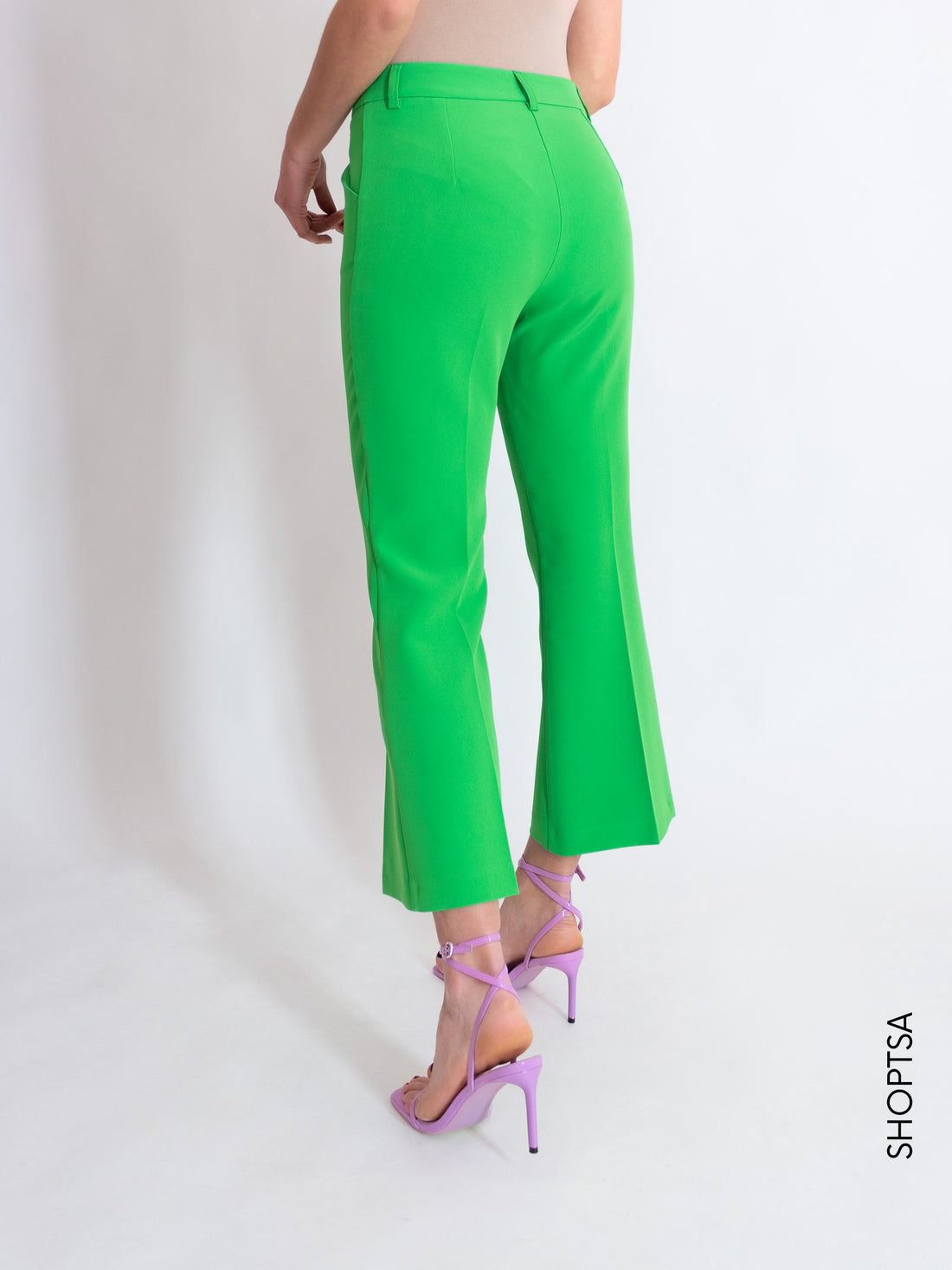 Apple green trumpet trousers
