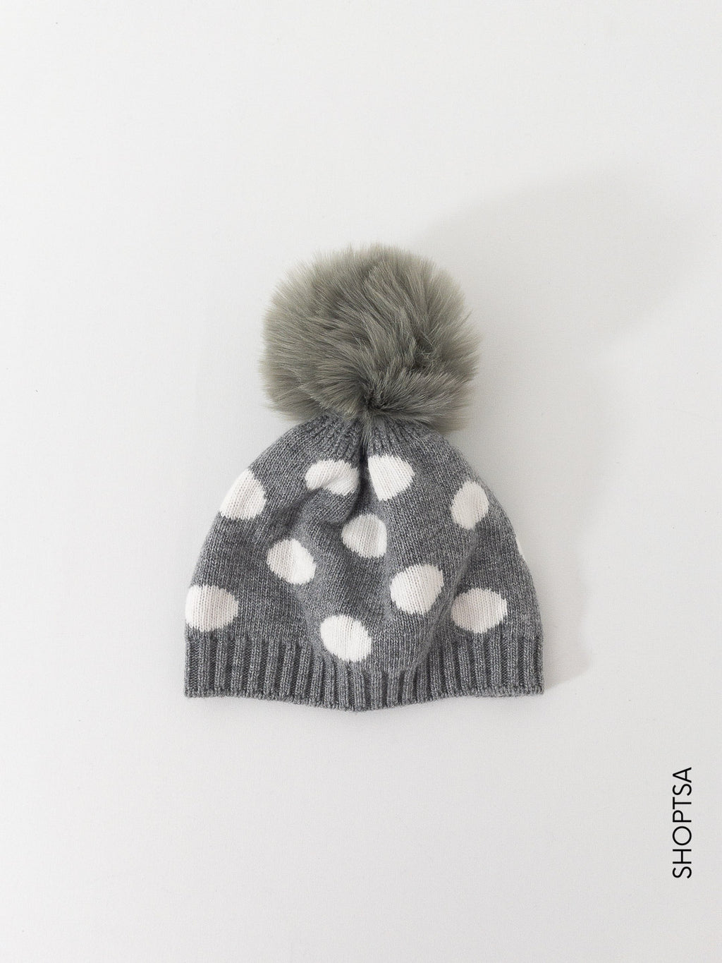 Wool and cashmere pom pom hat