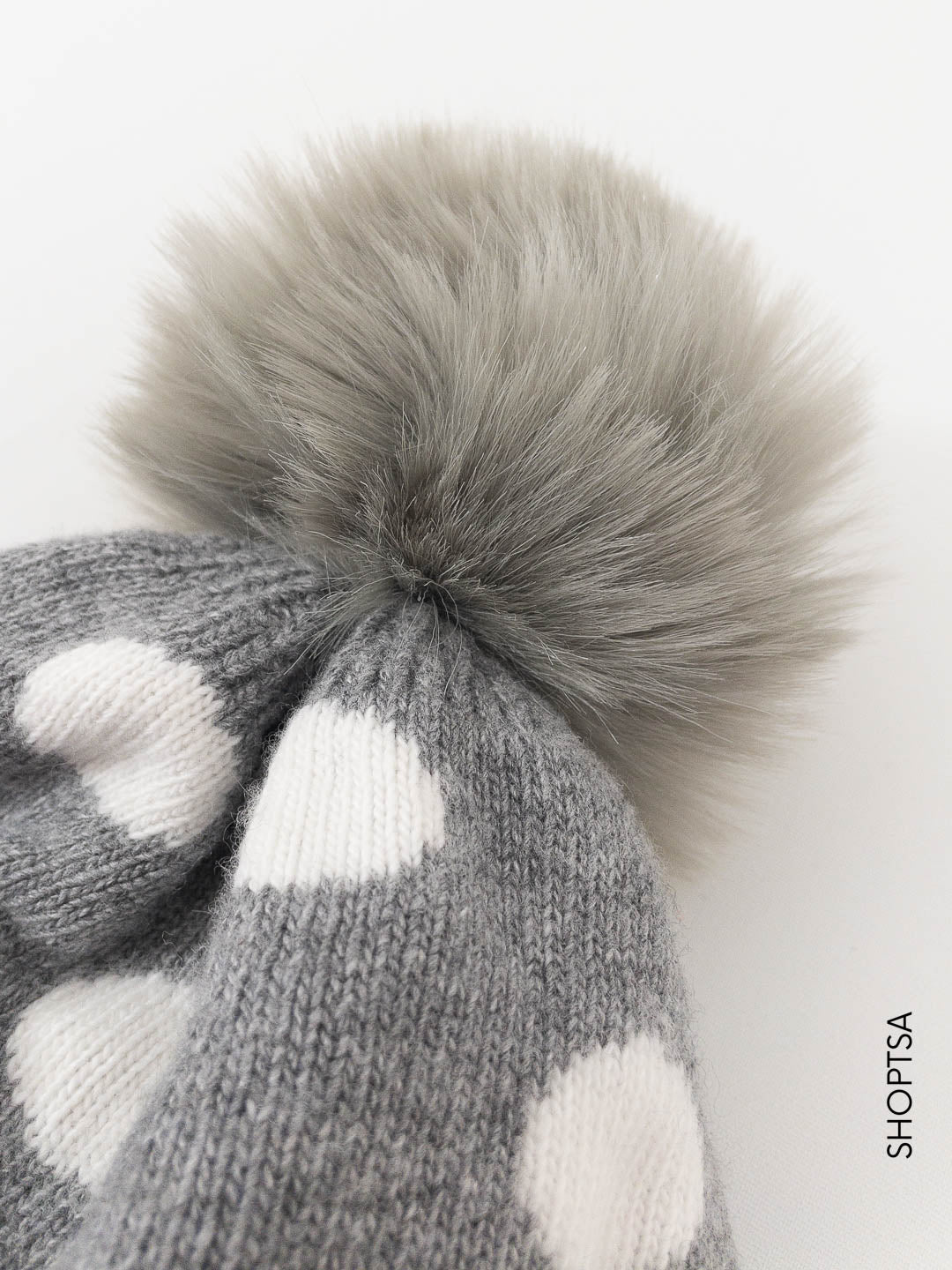 Wool and cashmere pom pom hat