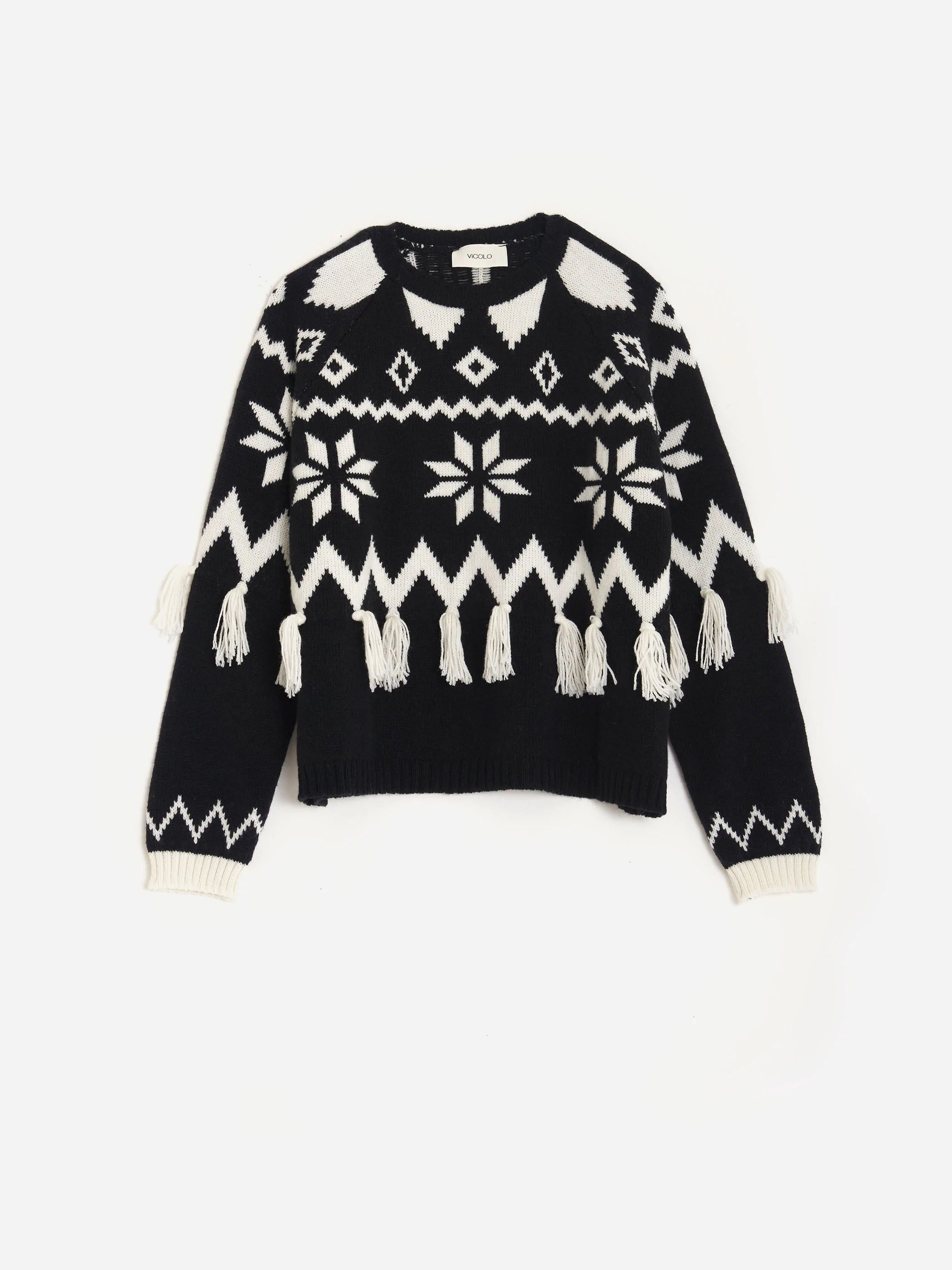 Christmas fringe sweater 55090z - ViCOLO