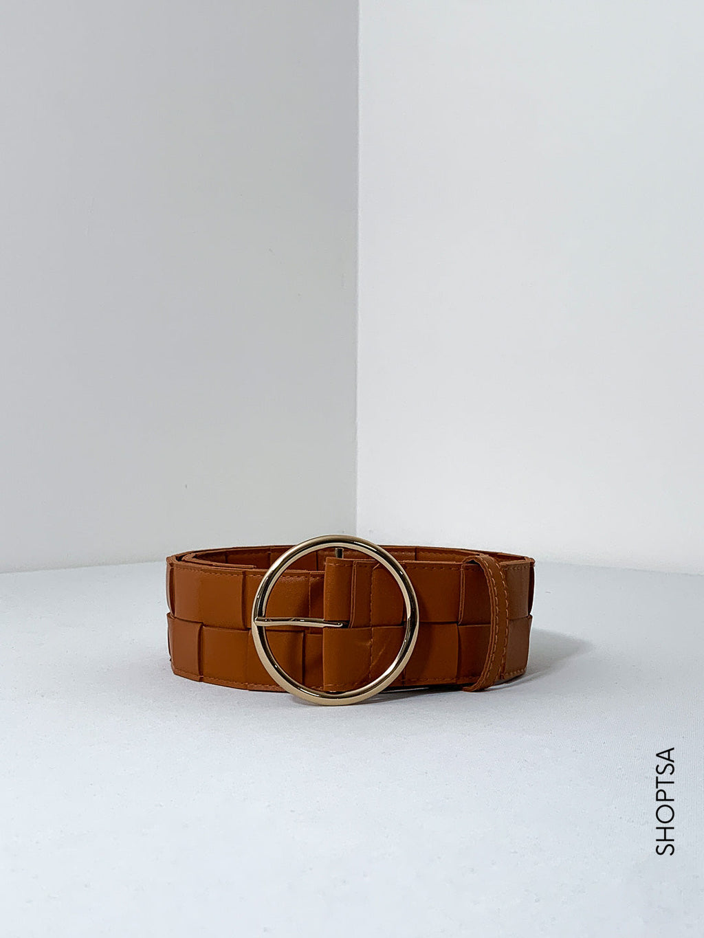 High round buckle belt