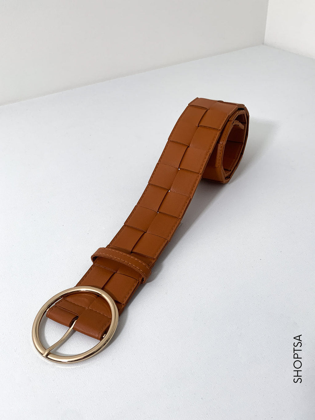 High round buckle belt