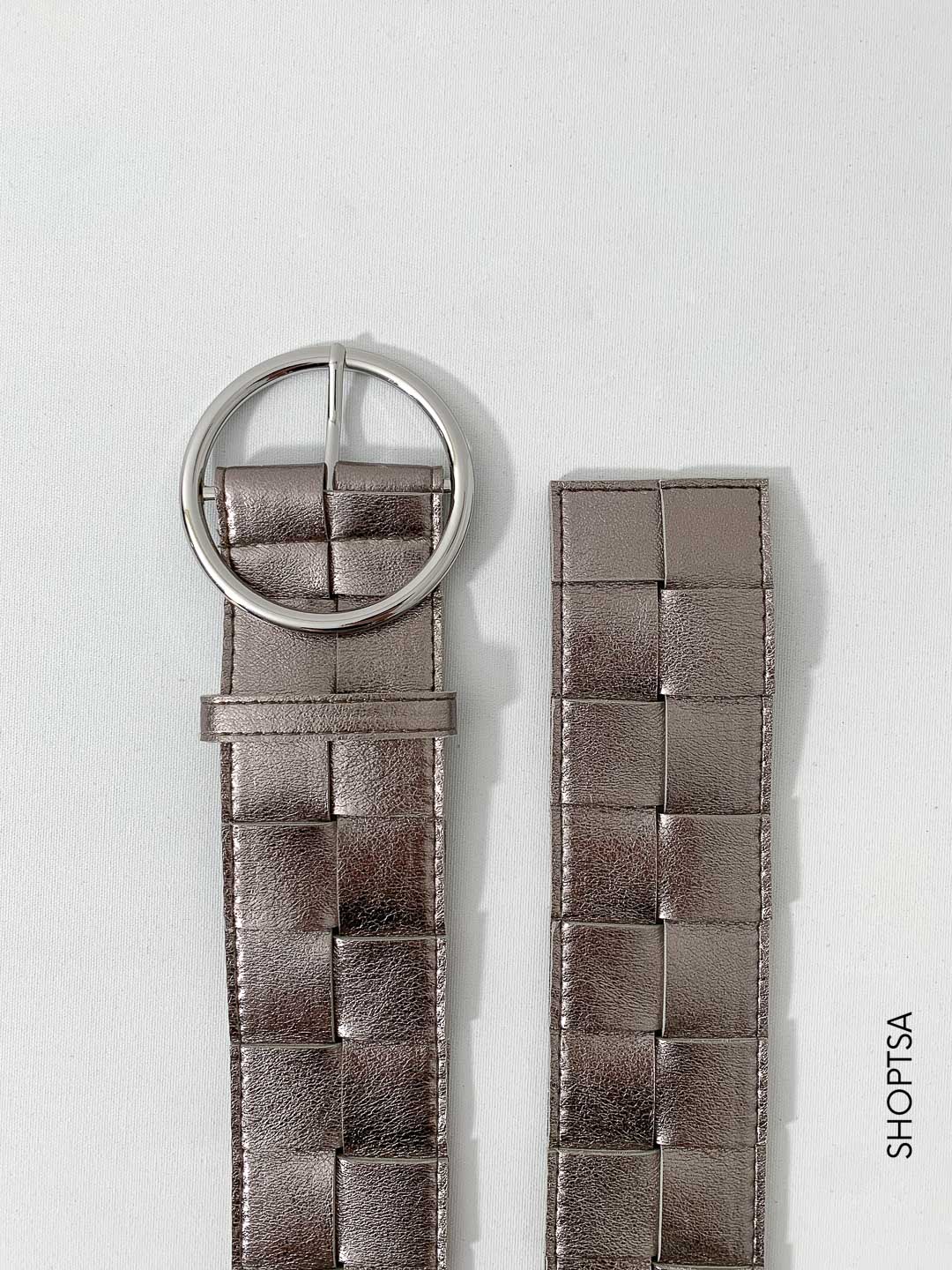 High round buckle belt