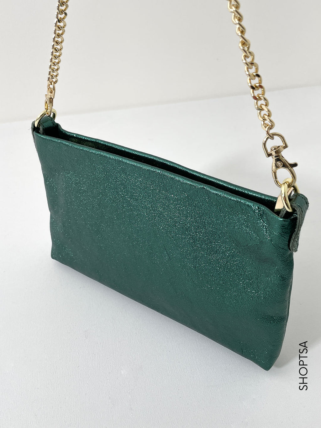 Leather clutch bag