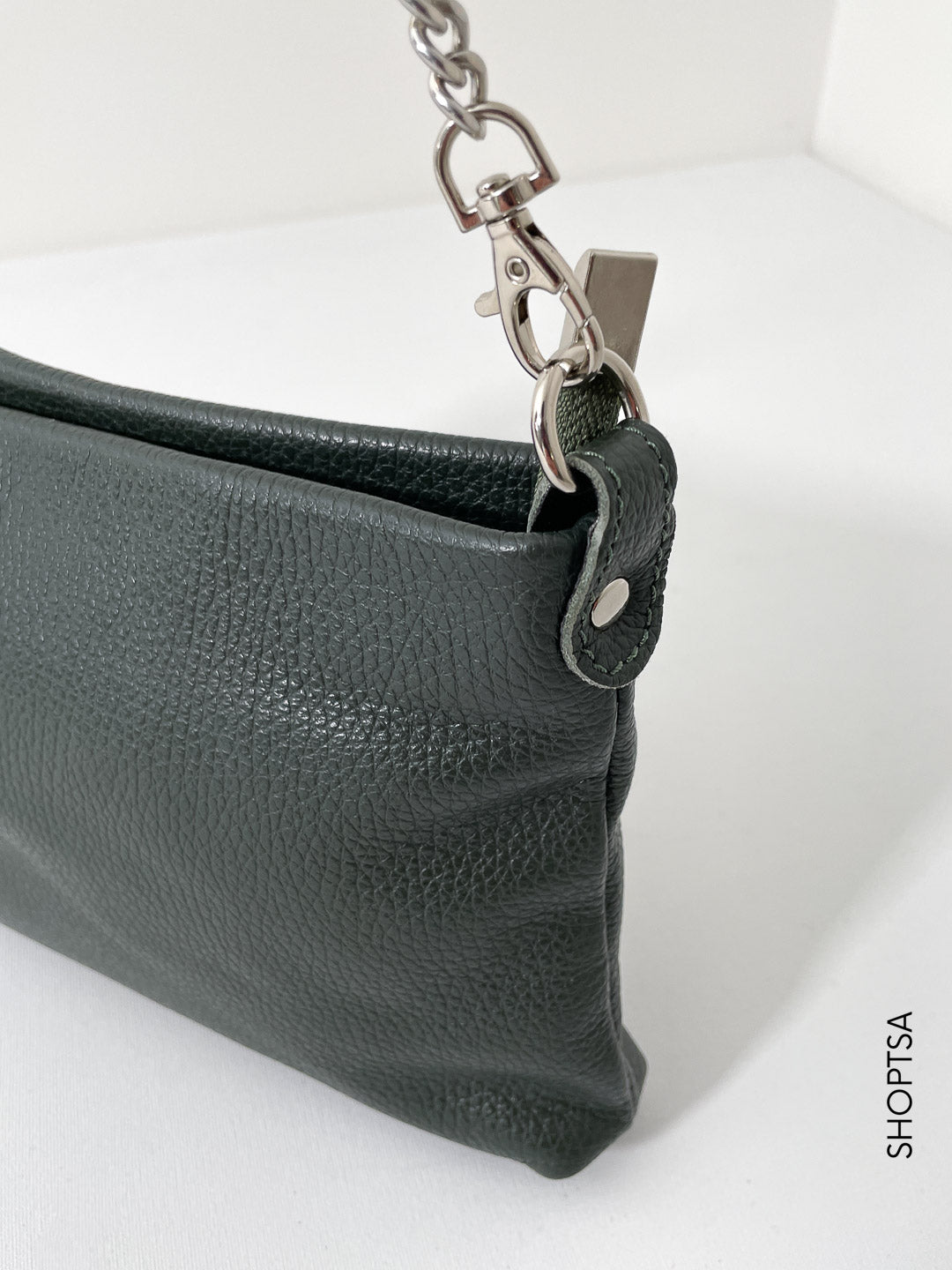 Leather clutch bag