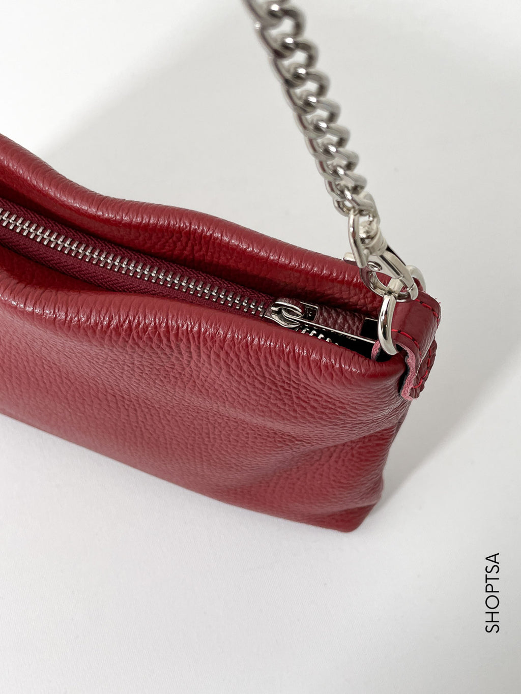 Leather clutch bag